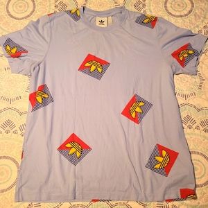 Mens Adidas Logo The Brand w/ 3 Stripes Shirt